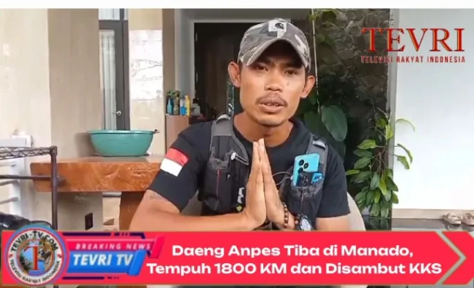 Daeng Anpes tiba di Manado setelah berjalan kaki 1800 km